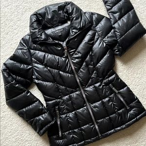 Kenneth Cole New York Black Mid Length Puffer Coat Size S/P NWOT